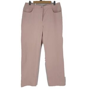 St. John Sport Pants Womens 16 Pink Chino Straight Leg Stretch Twill Casual